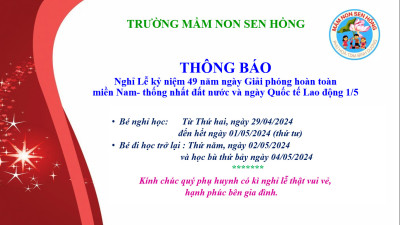 NGHỈ LỄ 30/4-1/5